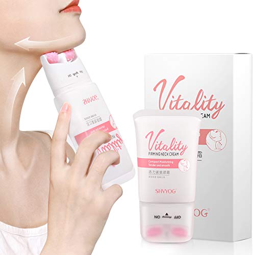 아이크림 Neck Cream SHVYOG Firming 2 1 Roller Massage Anti 에이징 Moisturizer & D&eacutecolleté Wrinkle Skin Tightening Lifting Double Chin Sagging Crepe