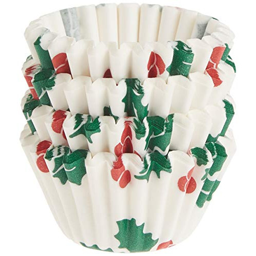 크리스마스 일회용 베이킹 컵 100개입 Fox Run 4972 Christmas Disposable Bake Cups 1.5 x 1.5 x 0.75 inches White