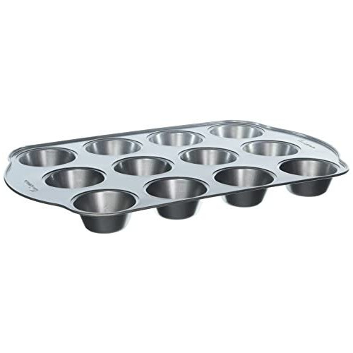 손잡이가 있는 머핀팬 Uniware BN4505 Nonstick Pan with Oversized Handles Horma Antiadherente para Muffins Black