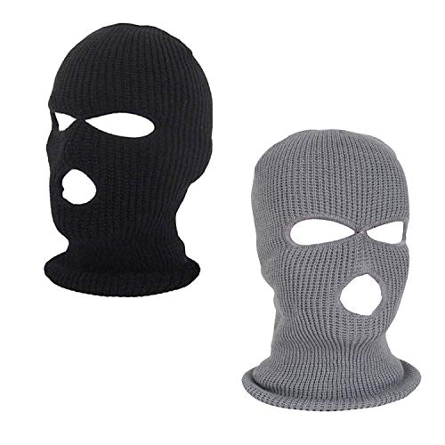 Sun-Trade 2pcs 3-Hole Ski Face 마스크 Balaclava,Full Winter Outdoor 스포츠 Black