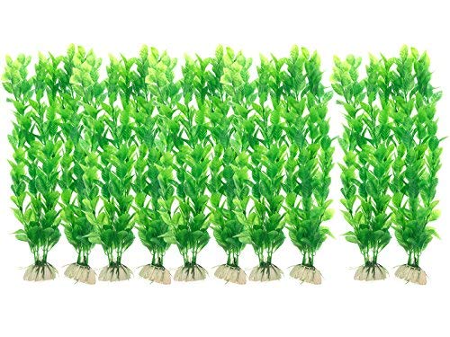 인조 인공 수초 Saim 10 Pcs Aquarium Artificial Plastic Plants 세트 Decor Fish Tank Ornament 그린 12 Long