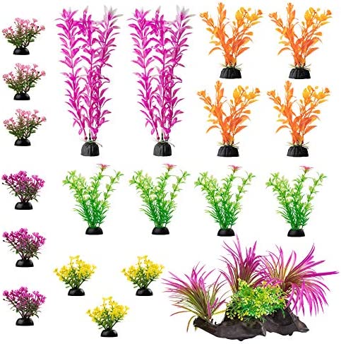 인조 인공 수초 AroPaw Aquarium Decorations 20-30팩 Lifelike Plastic Decor Fish Tank Plants Small Large