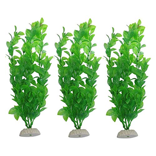 인조 인공 수초 WAF Aquarium Fish Tank 그린 Plastic Artificial Plants 10.6 inch High 세트 3Pcs