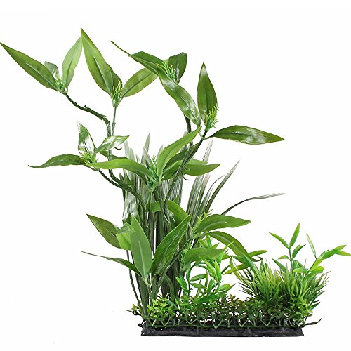 인조 인공 수초 CNZ Aquarium Decor Fish Tank Decoration Ornament Artificial Plastic Plant 그린 13 Tall