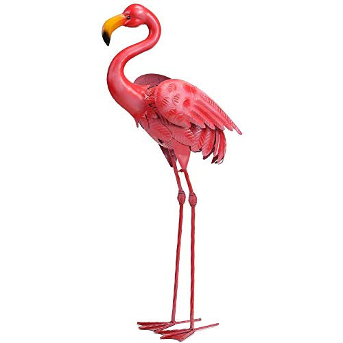 정원조각상 Lightingift Elegant Tall 메탈 Pink Flamingo Garden Statues Durable Outdoor Standing Yard Decor Indoor Decoration31 H