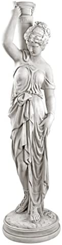 Design Toscano KY799519 Dione The Divine Water Goddess Greek Garden Statue, 39 Inch, Grande, Antique Stone
