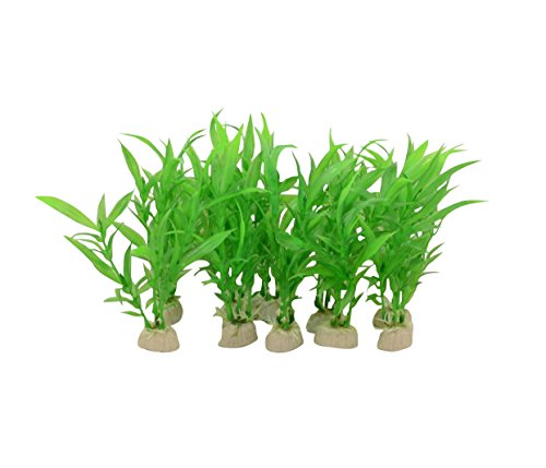 인조 인공 수초 CNZ Aquarium Decor Fish Tank Decoration Ornament Artificial Plastic Plant 그린 10pcs Grass 6-inch
