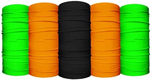 S A Company 5 Pack Sun Protection Face Shield Multi Use Bandanas for Women Stylish and Cool Designs Face Mask Reusable