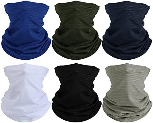 6 Pieces Summer UV Protection Face 마스크 Neck Gaiter Scarf Sunscreen Breathable Bandana Color 세트 4
