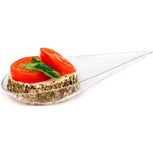 물방물모양 미니 에피타이저 테이스팅 스푼 110개입  4 inch Plastic Teardrop Appetizer Tasting Spoons 110 pack