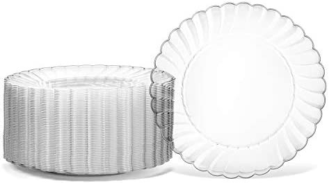 100 Premium Hard 클리어 Plastic Plates 세트 Oasis Creations - 6