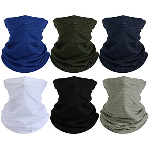 6 Pieces Summer UV Protection Face 마스크 Neck Gaiter Scarf Sunscreen Breathable Bandana Color 세트 1