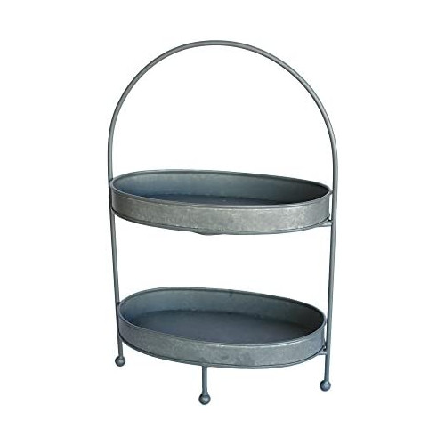 Colonial Tin Works Rustic Two Tier Oval 메탈 Tray