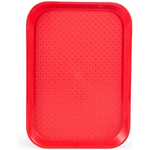 Fast Food Cafeteria Tray 10 x 14 Rectangular Textured Plastic Food Serving TV Tray School Lunch Diner Commercial Kitchen Restaurant Equipment Blue