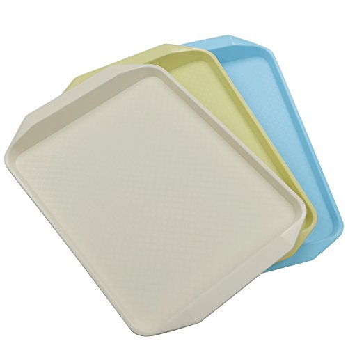 Yubine Plastic Serving Tray/Rectangular Fast Food Tray 3-piece