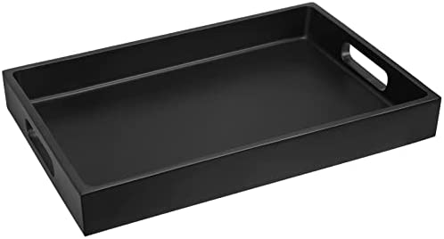 Luxspire Vanity Serving Tray with Handles Countertop Kitchen Serve Tray Toilet Tank Resin Storage Tray Jewelry Organizer Perfume Tray Decorative Platter - White Marble