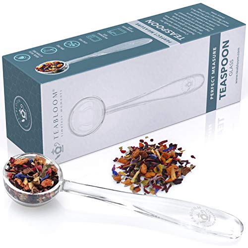 Teabloom Glass Scoop Loose Leaf Tea &ndash Perfect Measure Lead-Free Spoon