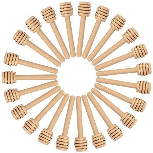Honey Dipper Sticks 50 Piece 3 Inch Wood Honey Sticks with Deep Groove for Maple Syrup Molasses Melted Chocolate 3 Inch
