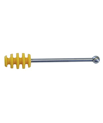 R and M 4825 Silicone Honey Dipper with Stainless Steel Handle Yellow