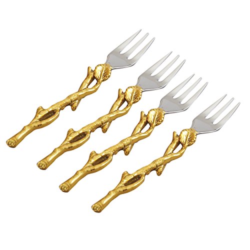 디저트포크 Elegance Golden Vine Forks 5.25-Inch Silver/Gold 세트 4
