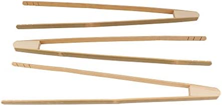 17" Reusable Bamboo Straight Arm&quotA" Tongs - 그린 3 Pieces