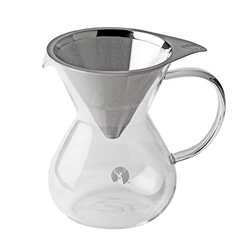 Pearl Metal Captain Tag Coffee Pot & Filter Set<!-- @ 1 @ --> Black, 800 ml UW-3514