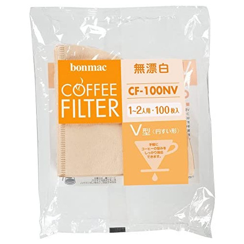 bonmac 본 맥 커피 필터 1~4 배용효소 표백V형필터 CF-200SV 100 매들어감 #858318
