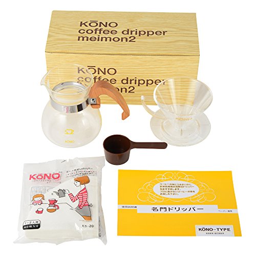 KONO식 커피 siphon 사이펀 칼파 노식 MDN-20WD 명문 드 re파 세트 우드 핸들 2명 용 마이크로 유리섬유 크로스 부착