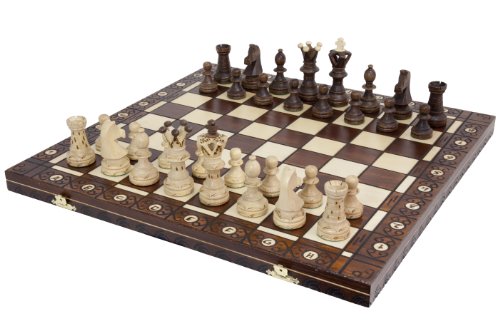 체스게임 세트 Wegiel Handmade European Ambassador Chess - Wooden 21 Inch Beech & Birch Board Felt Base Carved Hornbeam Sycamore 우드 Pieces Compartment Inside Store Each Piece