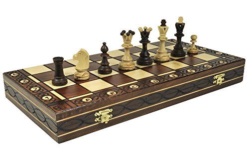 체스게임 세트 Brown Senator Wooden Chess - Weighted Chessmen 16 x