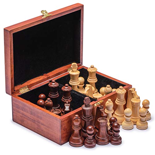 체스게임 세트 Husaria Staunton Tournament No.6 Chessmen 2 Extra Queens Wooden Box 3.5-inch Kings
