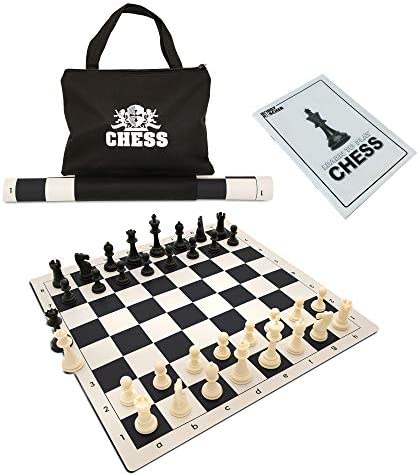 체스게임 세트 WE Games Best Value Tournament Chess - Filled Pieces 매트 Roll-Up Vinyl Board