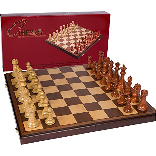 체스게임 세트 Abigail Chess Inlaid 우드 폴딩 Board Game Pieces Extra Large 21 Inch Set