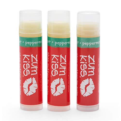 립밥 Zum Peppermint Kiss 스틱팩 3 Certified Organic Sunflower Seed Oil Beeswax Shea Butter Pure Essential Oils Candelila Wax 비타민 E Honey 0.15 oz