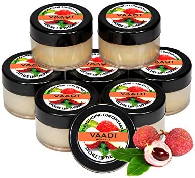 립밥 립밤 - Ultra Moisturizer All Natural Herbal Lip Therapy Available Blueberry Strawberry & Honey Orange Shea Butter Lychee Mint Flavors -팩 8 X 10 Gms Vaadi Herbals