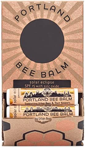 립밥 Portland Bee Balm Solar Eclipse All Natural Handmade Beeswax Based SPF 15 립밤 3 Tube Pack