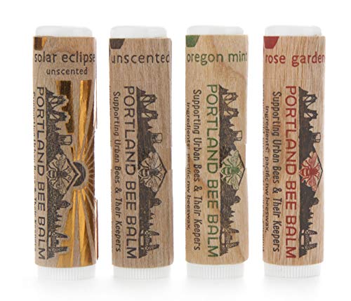 립밥 Portland Bee Balm All Natural Handmade Beeswax Based 립밤 Assortment 4 Tube Pack