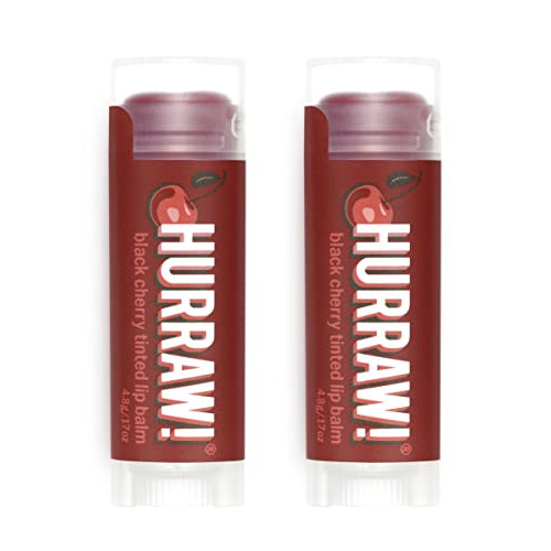 립밥 Hurraw 매트 체리 Tinted 립밤 2 Pack
