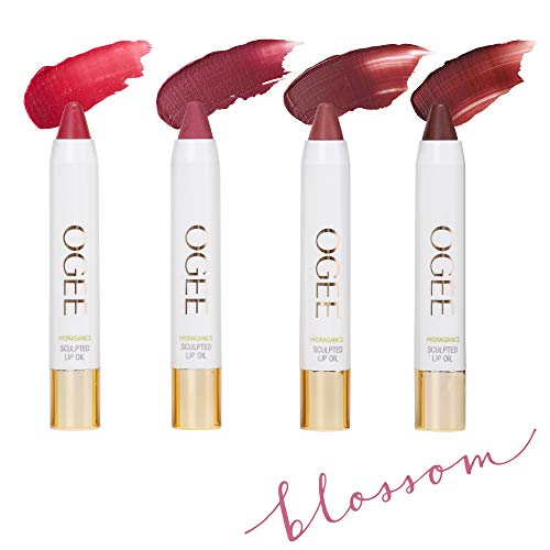 립밥 Ogee Tinted Sculpted 립 오일 - Darling 4 Piece 선물세트 Made 100% Organic Coconut Oil Jojoba 비타민 E Best as 립밤 Lip Color Treatment