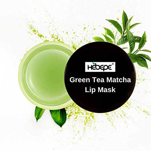 Hebepe Moisturizing Lip 슬리핑 마스크 Matcha 그린 Tea Coconut Oil 비타민 E Fig Extract Orchid Shea Butter Quick Absorption Treatment Dry Chapped Cracked 0.7 Ounce