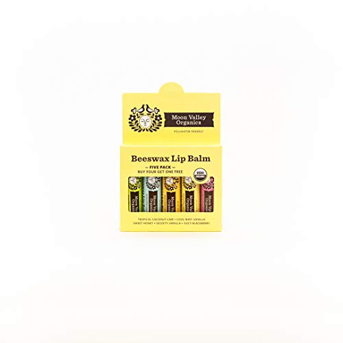 립밥 Moon Valley Organics Beeswax 립밤 Five Pack