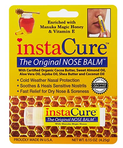 립밥 Fast Relief Cracked Dry Sore Noses InstaCures Original Nose Balm Raw Manuka Honey Plus Coconut Oil Shea Butter Other Certified Organic Ingredients. Great Topical Dogs