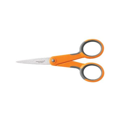 피스카스 소프트그립 가위 Fiskars 01-009881 8-Inch Softgrip Bent Handle Craft Scissors Orange