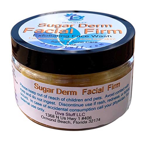 페이스스크럽 New Sugar Derm Facial FirmAll Natural Face Scrub & Cleanser 4 oz Diva Stuff
