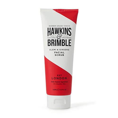 페이스스크럽 Hawkins & Brimble Mens Facial Scrub 125ml 42 fl oz. - Walnut Almond Face Skin Exfoliator