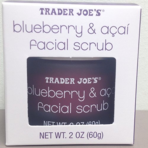 Trader Joes Blueberry and Acai Facial Scrub, 2 Oz Jar
