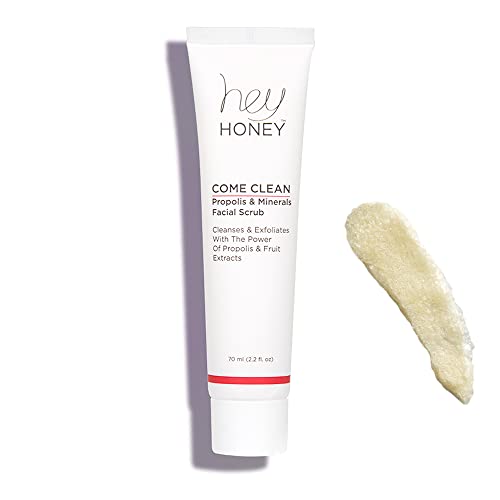 Hey Honey Come Clean Propolis and Mineral Facial Scrub | Exfoliating Dead Sea salt scrub designed to gently remove blackheads for most sensitive skin | 2.2 Oz