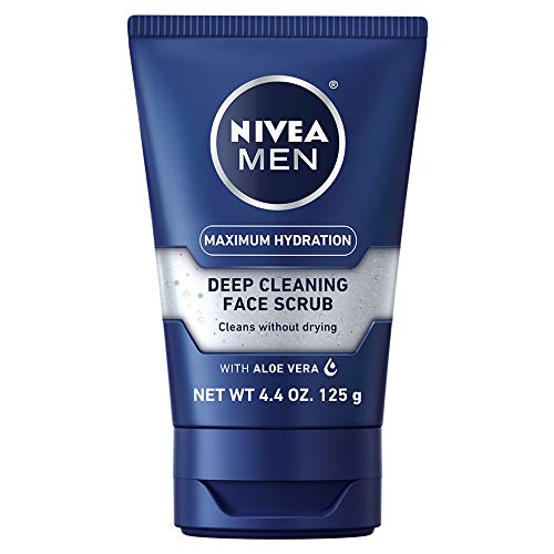 페이스스크럽 NIVEA Men Maximum Hydration 딥 Cleaning Face Scrub - Cleans without drying contains Pro-vitamins 4.4 oz. Tube