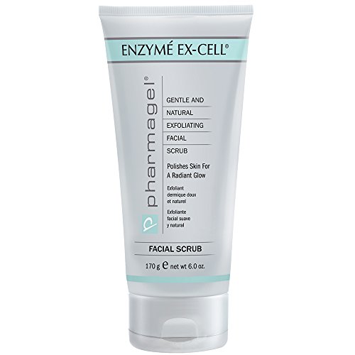 페이스스크럽 Pharmagel Enzyme Ex-Cell - Gentle Papaya Face Exfoliator Scrub All Skin Types 6 Ounces