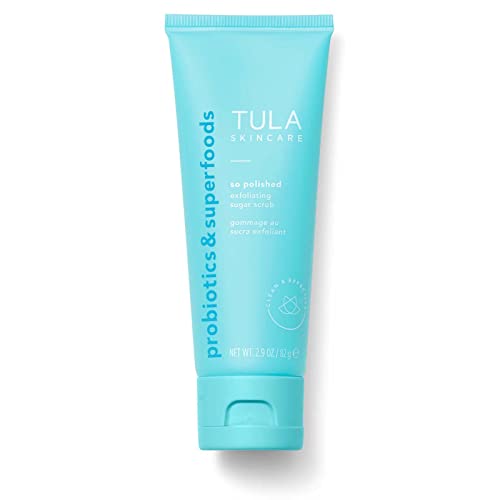 TULA Skin Care So Polished Exfoliating Sugar Scrub | Face Scrub, Gently Exfoliates with Sugar, Papaya, and Probiotic Extracts for a Softer and Radiant-Looking Complexion | 2.9 oz.